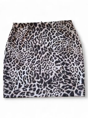 CAbi Leopard Print Skirt - Black & Cream